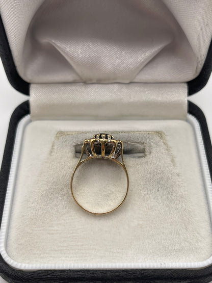 9ct gold sapphire and diamond ring