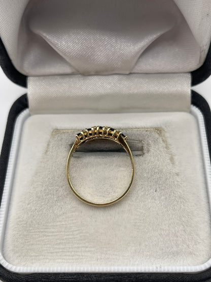9ct gold sapphire and diamond ring