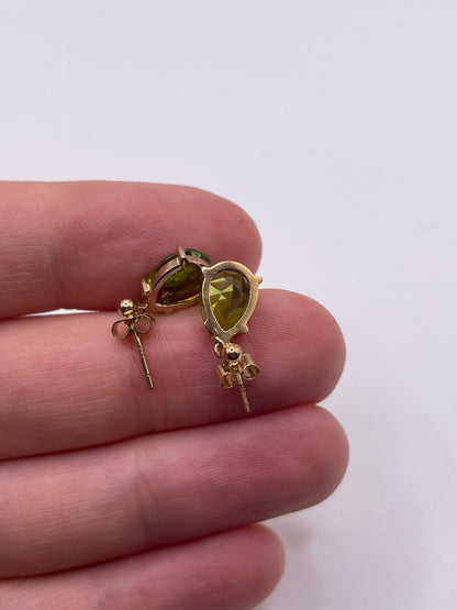 9ct gold peridot earrings
