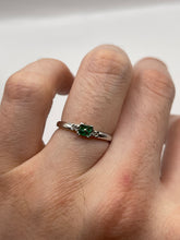 Load image into Gallery viewer, 9ct white gold emerald and diamond ring
