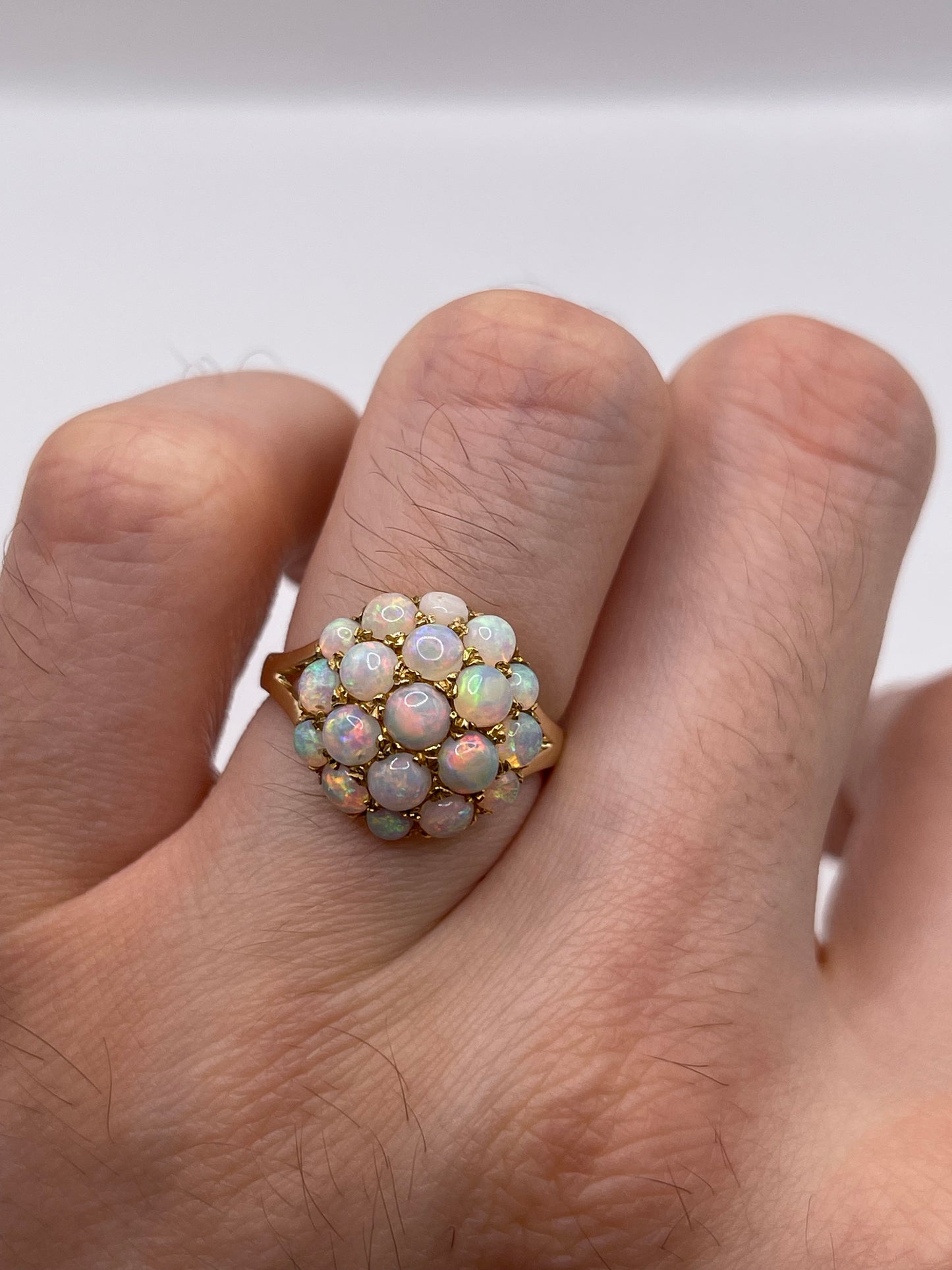 9ct gold opal cluster ring