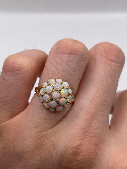 9ct gold opal cluster ring