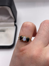 Load image into Gallery viewer, 9ct gold garnet and opal ring
