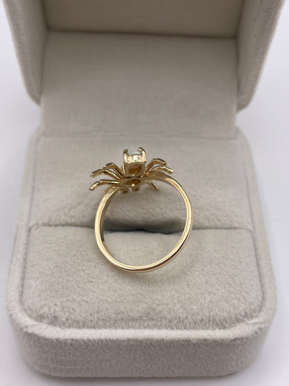9ct gold opal and diamond spider ring