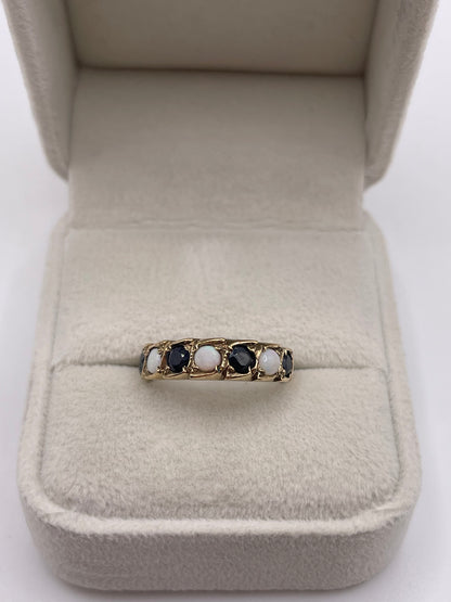 9ct gold sapphire and opal ring