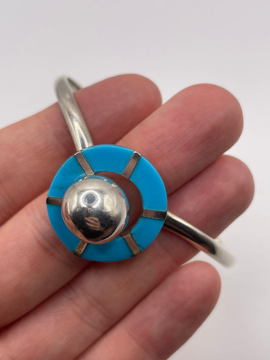 Silver turquoise bangle