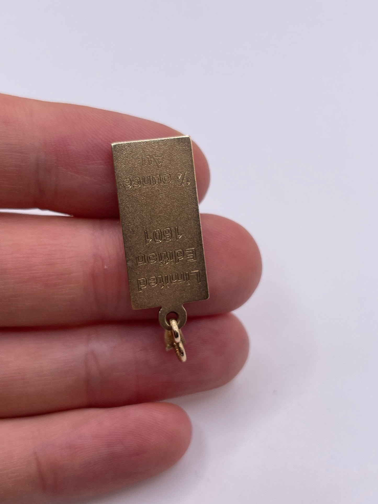9ct gold diamond ingot pendant