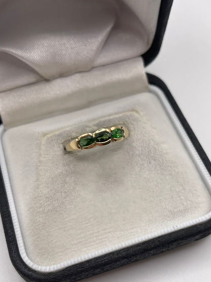 9ct gold diopside ring