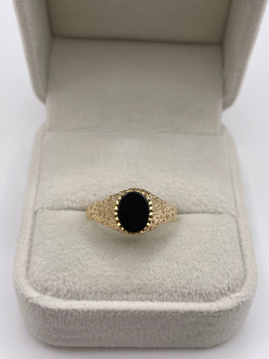 9ct gold onyx signet ring