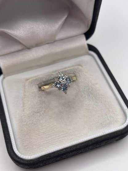 9ct gold topaz and diamond ring