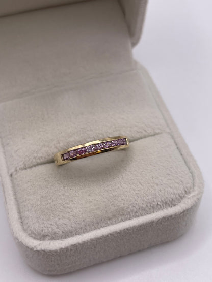 9ct gold pink sapphire ring
