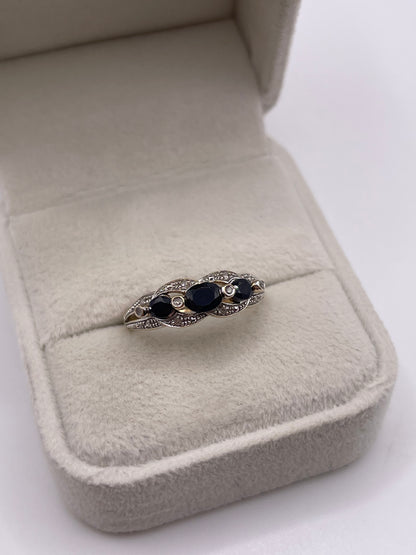 9ct gold sapphire and diamond ring