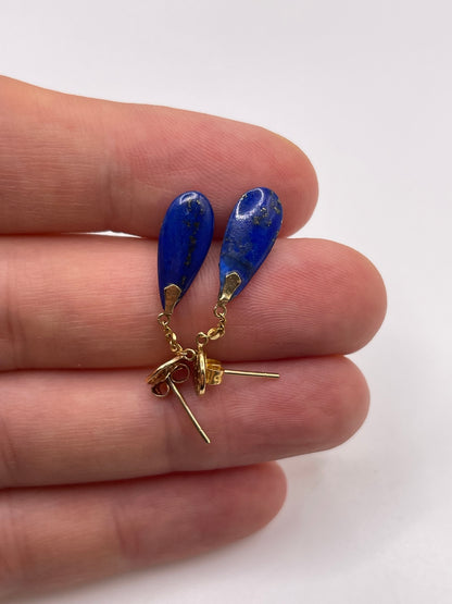 9ct gold lapis lazuli earrings