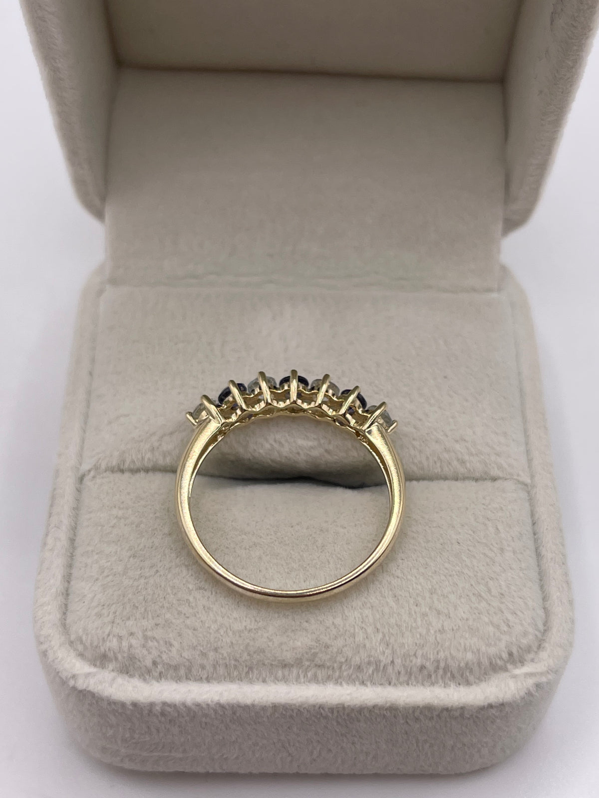 9ct gold iolite and aquamarine ring