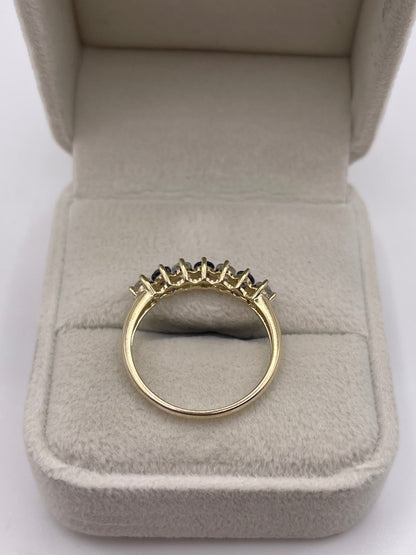9ct gold iolite and aquamarine ring