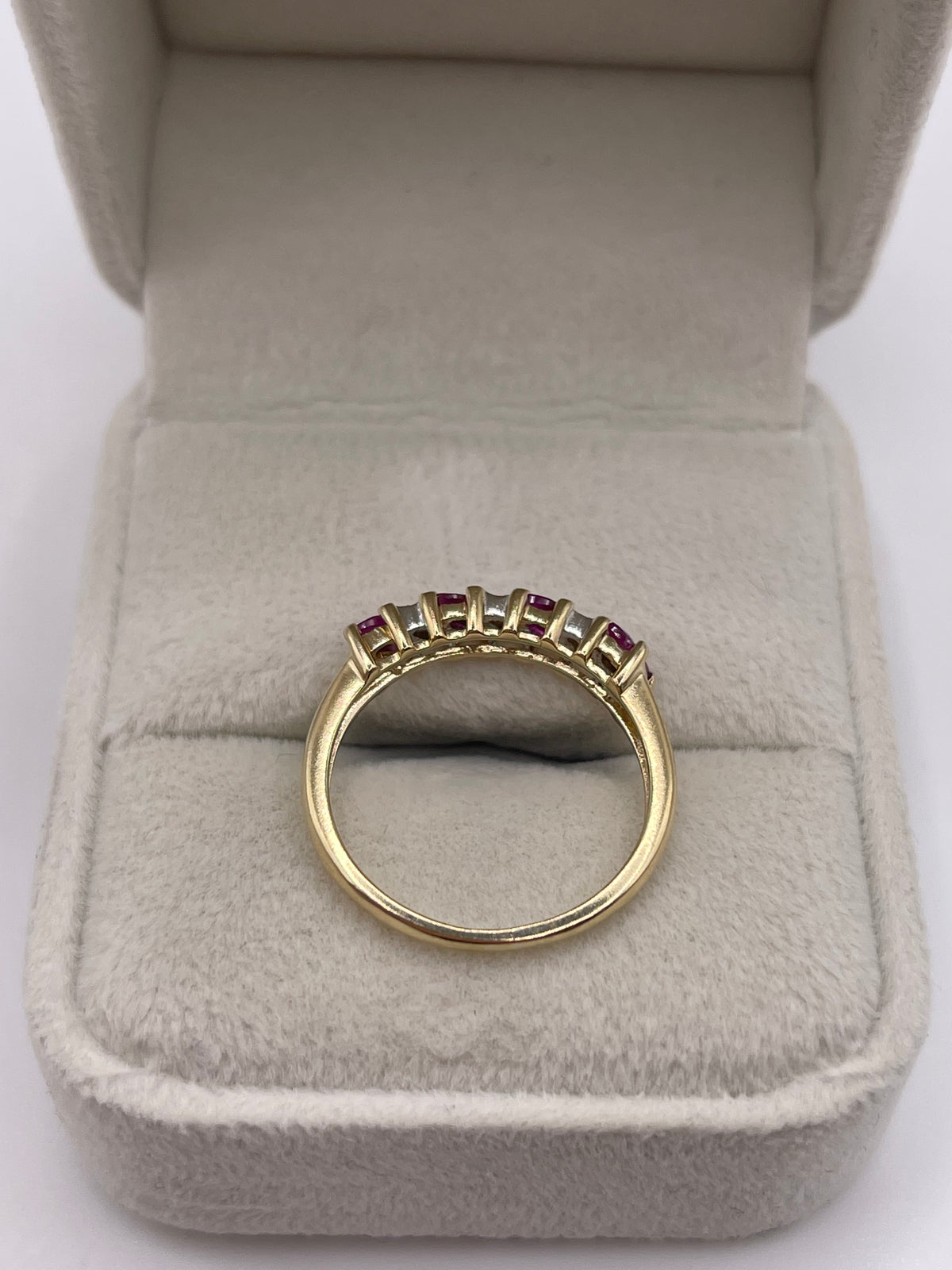 9ct gold ruby and diamond ring