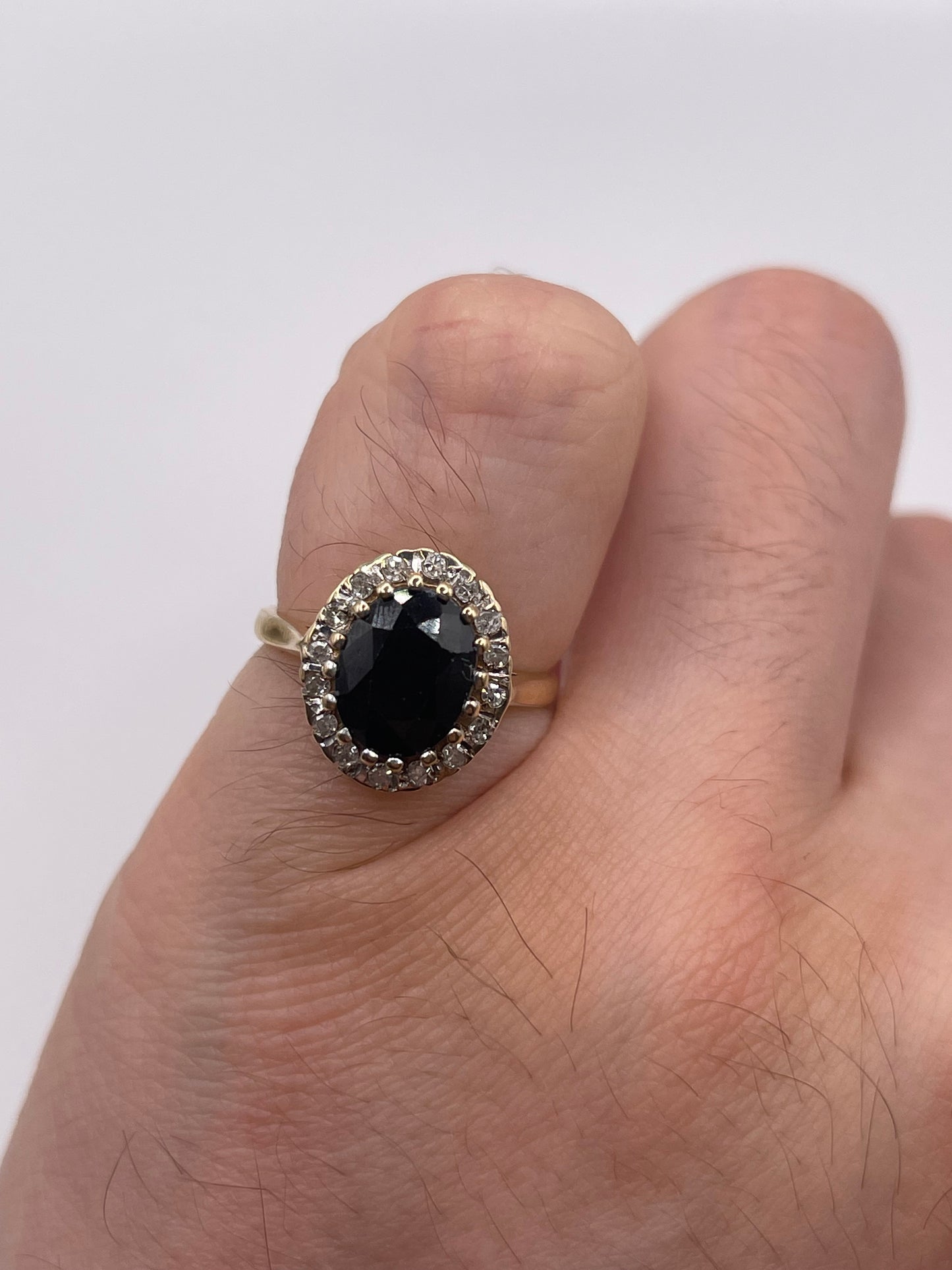 9ct gold sapphire and diamond ring