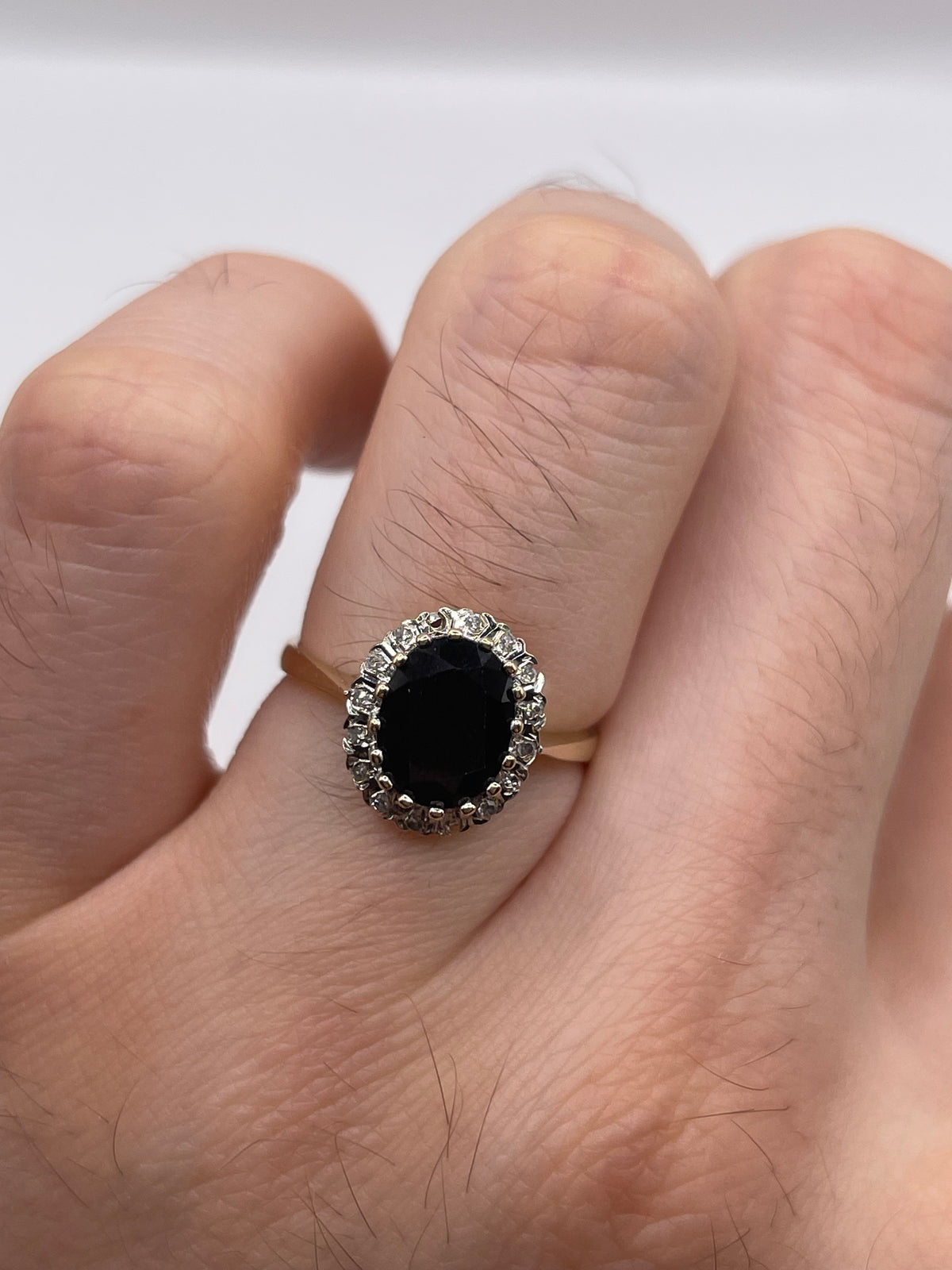 9ct gold sapphire and diamond ring