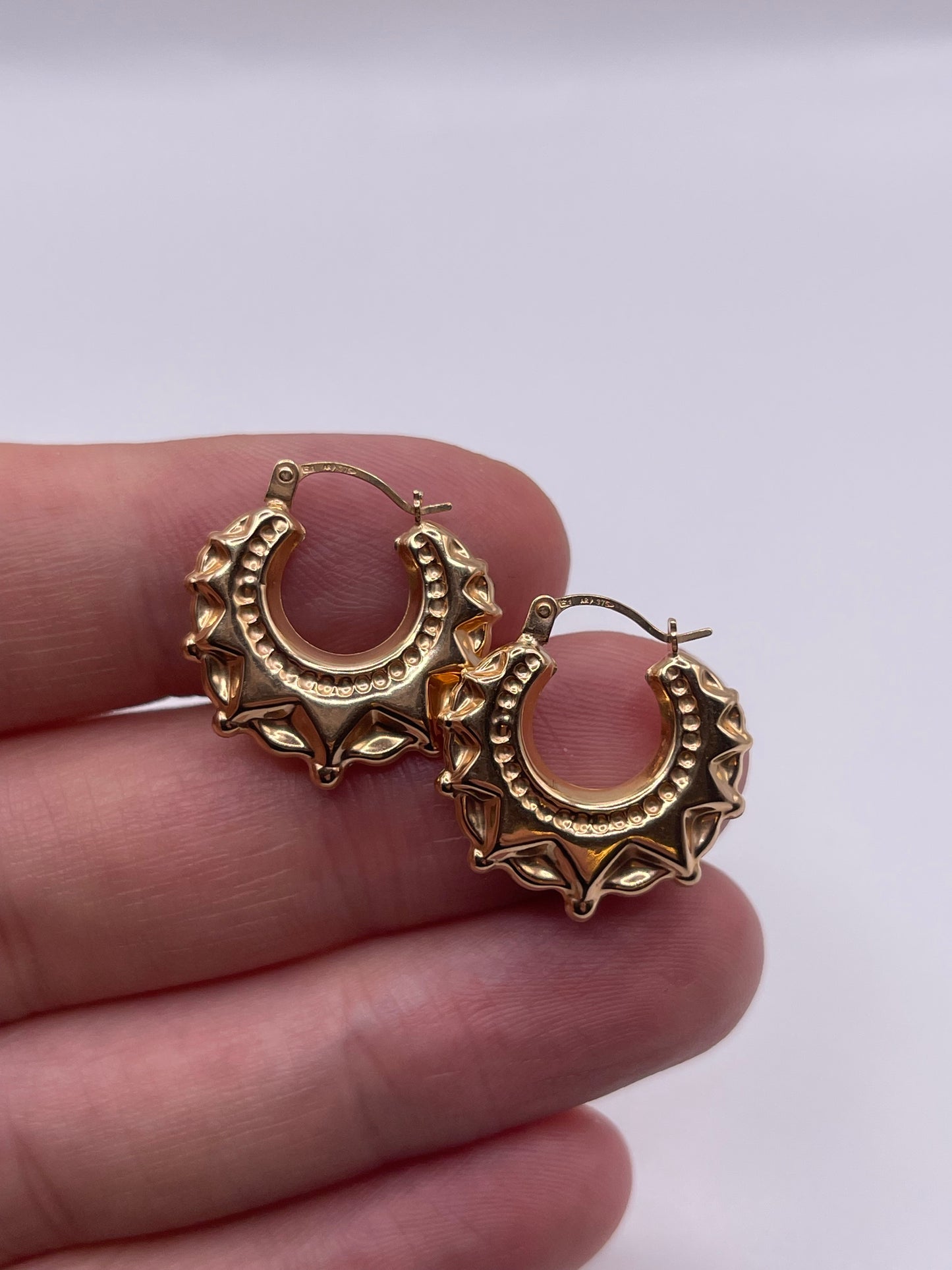 9ct gold creole earrings