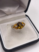 Load image into Gallery viewer, 9ct gold citrine and diamond ring
