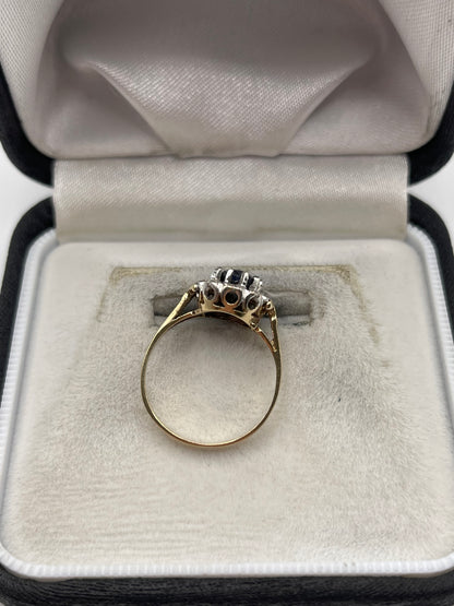 9ct gold sapphire and diamond ring