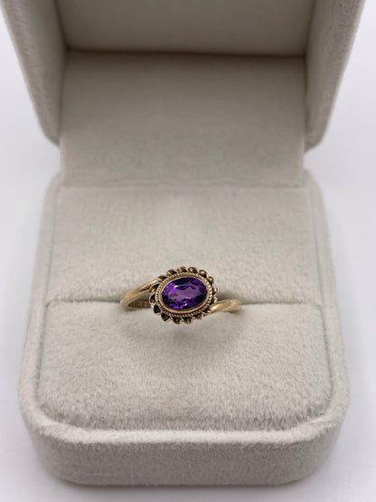 9ct gold amethyst ring