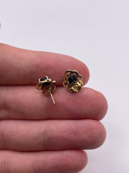 9ct gold sapphire earrings