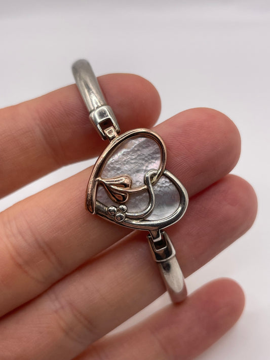 Clogau silver mother of pearl bangle