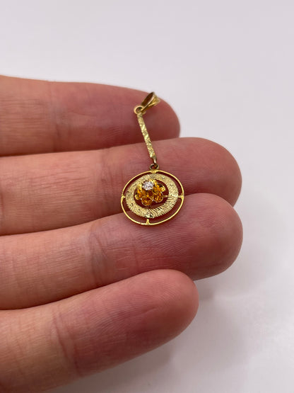 Antique 15ct gold diamond pendant