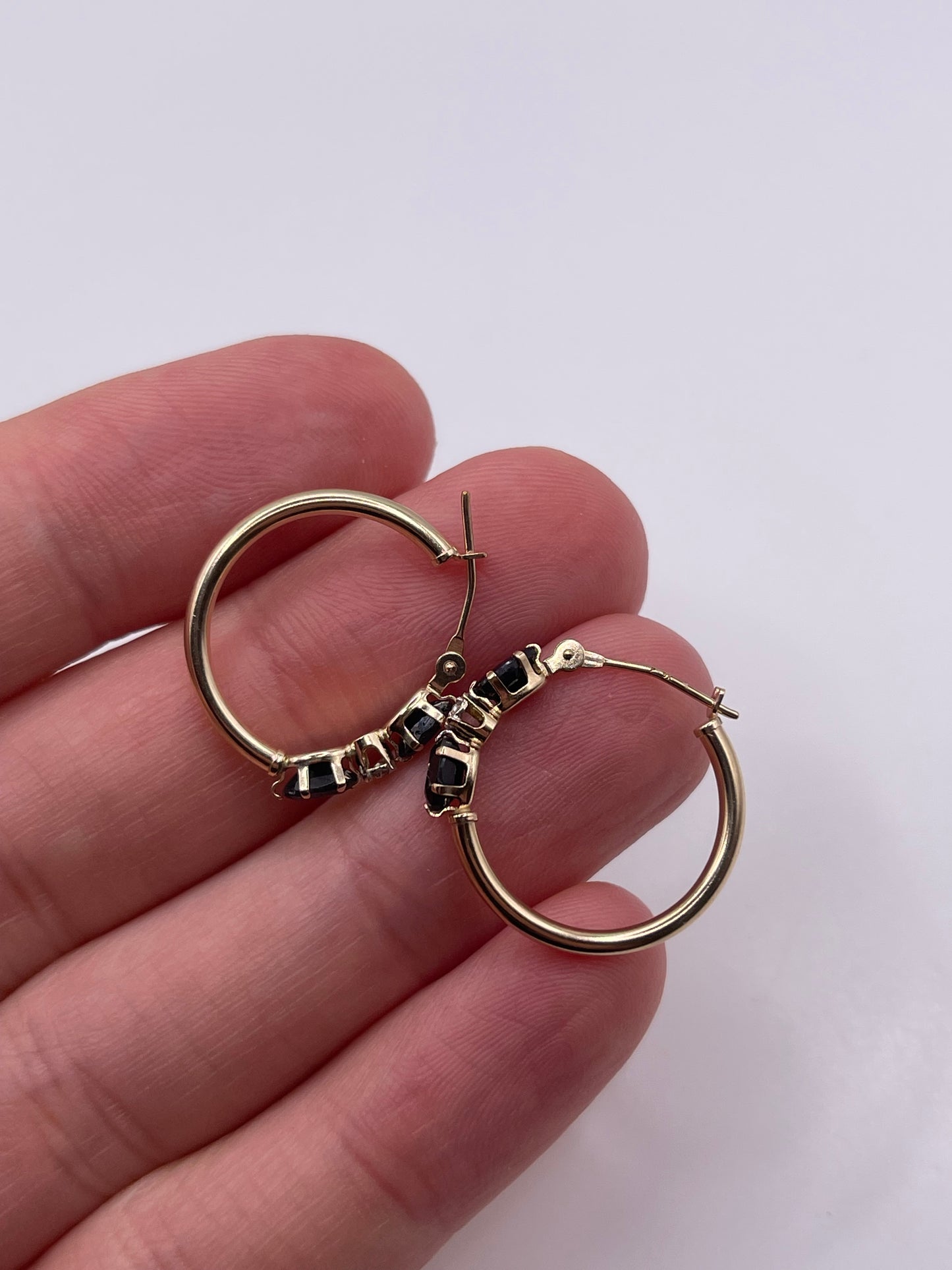 9ct gold sapphire and diamond earrings