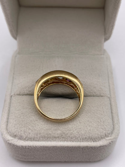 9ct gold multi gemstone ring