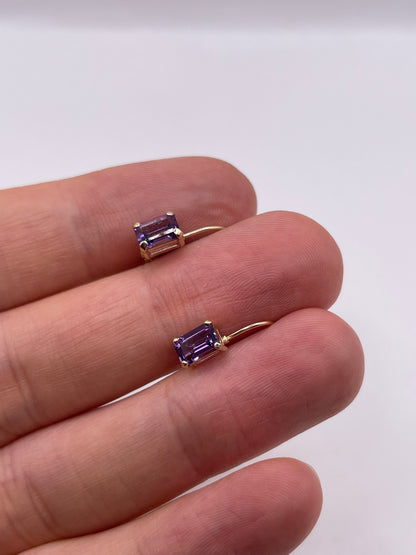 9ct gold amethyst earrings