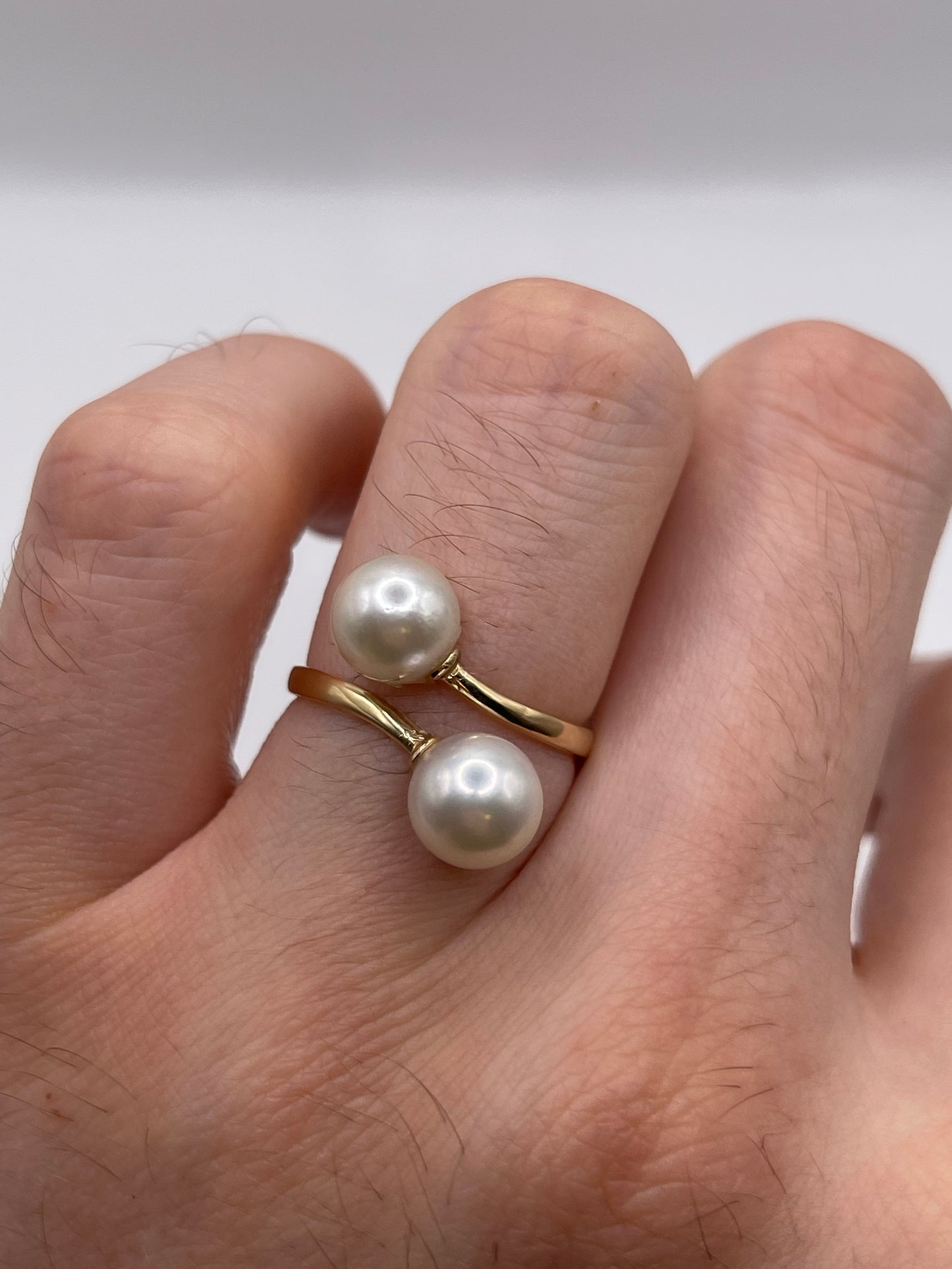 14ct gold pearl ring