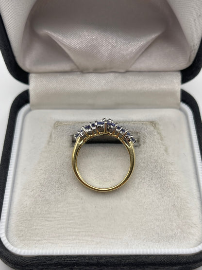 9ct gold tanzanite cluster ring