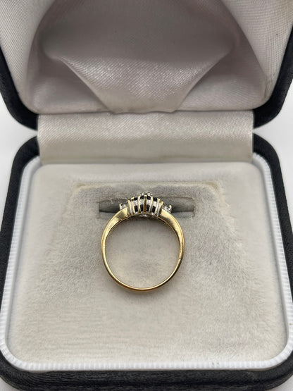 9ct gold sapphire and diamond ring