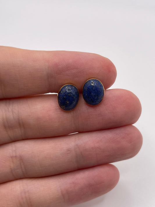 18ct gold lapis lazuli earrings