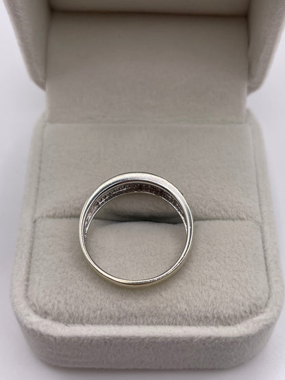 9ct white gold diamond cluster ring
