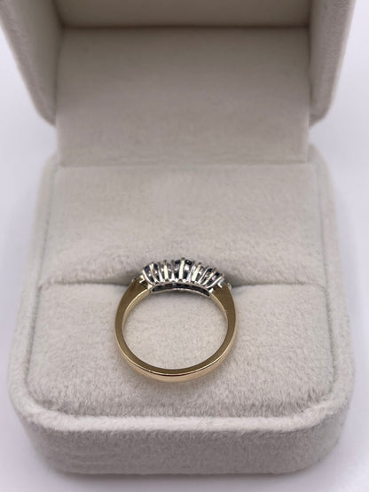 9ct gold sapphire and diamond ring