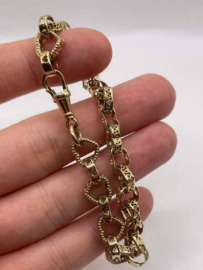 9ct gold heart bracelet
