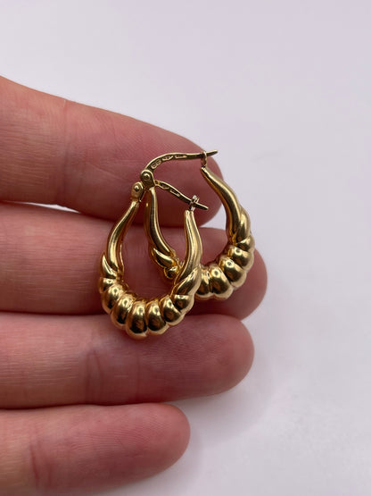 9ct gold creole earrings