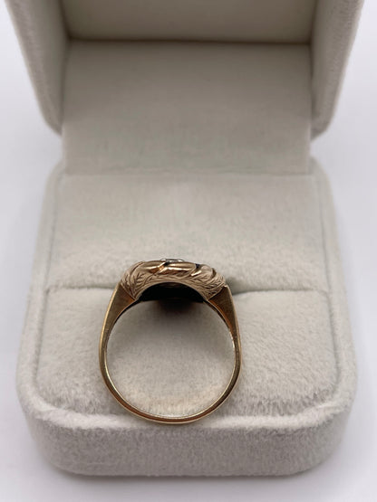 9ct gold onyx and diamond ring