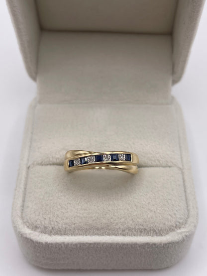 9ct gold sapphire and diamond ring