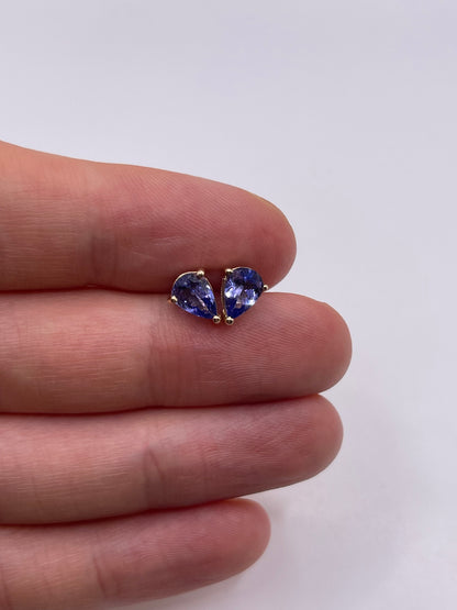 9ct gold tanzanite earrings
