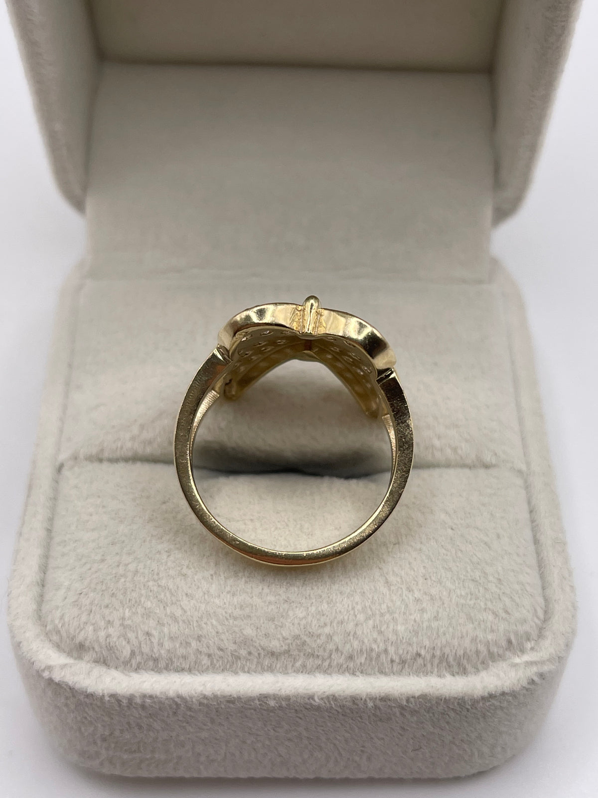 9ct gold cz cluster butterfly ring