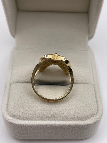 9ct gold cz cluster butterfly ring