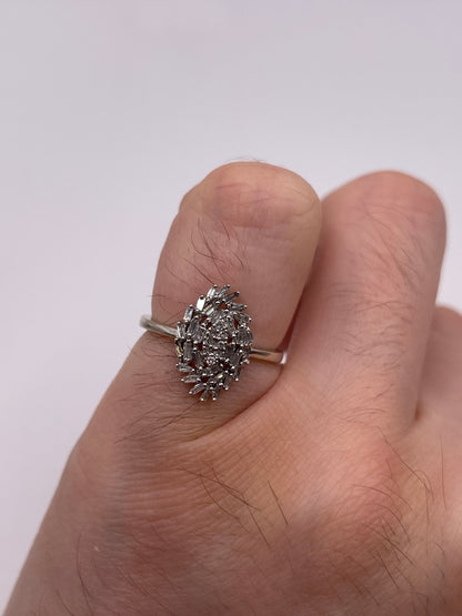 9ct white gold diamond cluster ring