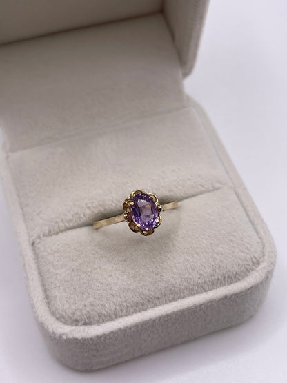 9ct gold amethyst ring
