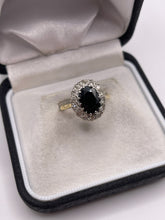 Load image into Gallery viewer, 18ct gold sapphire and diamond cluster ring
