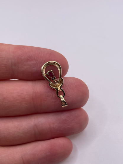 9ct gold ruby and diamond pendant