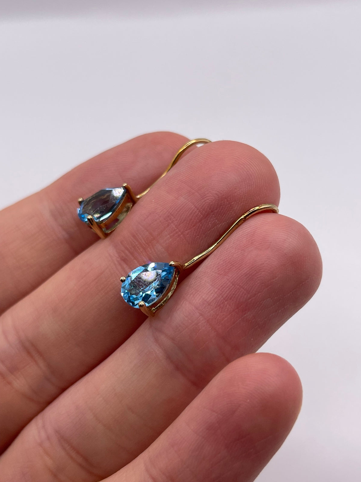 9ct gold blue topaz earrings